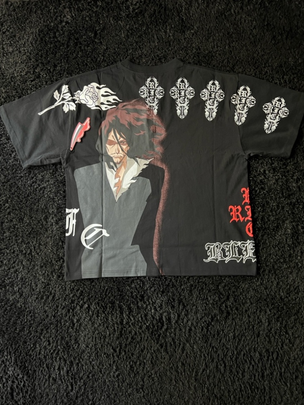 Civil Regime x Bleach Black Graphic Short-Sleeve Tee with Red and White Accents